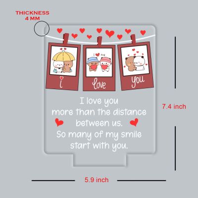 Love Quote Led Night Lamp with Warm White Light 3D Acrylic Lamp, I Love You Gift for Husband Wife Boyfriend Girlfriend